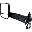 Driver Side Towing Mirror, Power Adjust, Heated, Power Folding, Textured Black, In-housing Signal Light, With Memory, With Puddle Light, No Auto-Dim, With Blind Spot Glass