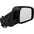 Passenger Side Mirror, Power Adjust, Manual Folding, Heated, Paintable, No Signal Light, No Memory, No Puddle Light, No Auto-Dimming, With Blind Spot Detection in Glass