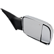Passenger Side Towing Mirror, Power Adjust, Heated, Manual Folding, Chrome, In-housing Signal Light, With Memory, With Puddle Light, No Auto-Dim, With Blind Spot Detection in Glass