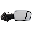 Passenger Side Towing Mirror, Power Adjust, Heated, Manual Folding, Chrome, In-housing Signal Light, With Memory, With Puddle Light, No Auto-Dim, With Blind Spot Detection in Glass