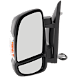 2021 Ram ProMaster 1500 - Driver Side Mirror, Manual Adjust, Non-Heated, Textured Black, Manual Folding, In-housing Signal Light, No Blind Spot Feature, No Memory, No Puddle Light, No Auto-Dim