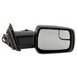 Passenger Side Mirror, Power Adjust, Heated, Power Folding, Textured Black, In-housing Signal Light, No Memory, With Puddle Light, No Auto-Dim, With Blind Spot Detection in Glass