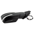 Passenger Side Mirror, Power Adjust, Heated, Power Folding, Textured Black, In-housing Signal Light, No Memory, With Puddle Light, No Auto-Dim, With Blind Spot Detection in Glass