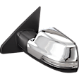 Driver Side Mirror, Power Adjust, Heated, Power Folding, Chrome, In-housing Signal Light, With Memory, With Puddle Light, No Auto-Dim, With Blind Spot Detection in Glass