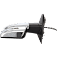 Driver Side Mirror, Power Adjust, Heated, Power Folding, Chrome, In-housing Signal Light, With Memory, With Puddle Light, No Auto-Dim, With Blind Spot Detection in Glass