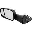 2021 Ram 3500 - Driver Side Towing Mirror, Power Adjust, Heated, Textured Black, Manual Folding, In-housing Signal Light, With Blind Spot Glass, No Memory, With Puddle Light, No Auto-Dim