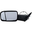 Driver Side Towing Mirror, Power Adjust, Heated, Power Folding, Textured Black, In-housing Signal Light, No Memory, With Puddle Light, No Auto-Dim, With Blind Spot Glass