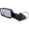 Driver Side Towing Mirror, Power Adjust, Heated, Power Folding, Textured Black, In-housing Signal Light, No Memory, With Puddle Light, No Auto-Dim, With Blind Spot Glass