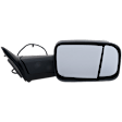 Passenger Side Towing Mirror, Power Adjust, Heated, Power Folding, Textured Black, In-housing Signal Light, No Memory, With Puddle Light, No Auto-Dim, With Blind Spot Glass