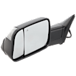 2019-2022 Ram 2500 - Driver Side Towing Mirror, Power Adjust, Heated, Power Folding, Textured Black, In-housing Signal Light, With Memory, With Puddle Light, No Auto-Dim, With Blind Spot Light in Glass