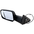 Driver Side Towing Mirror, Power Adjust, Heated, Manual Folding, Textured Black, In-housing Signal Light, No Memory, With Puddle Light, No Auto-Dim, No Blind Spot Feature