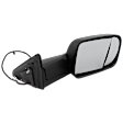 2023 Ram 1500 - Passenger Side Towing Mirror, Power Adjust, Heated, Textured Black, Manual Folding, In-housing Signal Light, No Blind Spot Feature, No Memory, With Puddle Light, No Auto-Dim