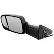 Driver Side Towing Mirror, Power Adjust, Heated, Power Folding, Textured Black, In-housing Signal Light, With Memory, With Puddle Light, No Auto-Dim, With Blind Spot Glass
