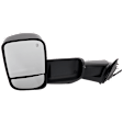 Driver Side Towing Mirror, Power Adjust, Heated, Power Folding, Textured Black, In-housing Signal Light, With Memory, With Puddle Light, No Auto-Dim, With Blind Spot Glass