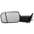 2021 Ram 4500 - Driver Side Towing Mirror, Upper - Power Adjust, Lower - Manual Adjust, Heated, Chrome, Manual Folding, In-housing Signal Light, With Blind Spot Glass, No Memory, No Puddle Light, No Auto-Dim