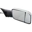 2021 Ram 5500 - Passenger Side Towing Mirror, Upper - Power Adjust, Lower - Manual Adjust, Heated, Chrome, Manual Folding, In-housing Signal Light, With Blind Spot Glass, No Memory, No Puddle Light, No Auto-Dim