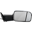2021 Ram 5500 - Passenger Side Towing Mirror, Upper - Power Adjust, Lower - Manual Adjust, Heated, Chrome, Manual Folding, In-housing Signal Light, With Blind Spot Glass, No Memory, No Puddle Light, No Auto-Dim