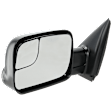 Driver Side Towing Mirror, Manual Adjust, Manual Folding, Non-Heated, Textured Black, No Signal Light, No Memory, No Puddle Light, No Auto-Dimming, With Blind Spot Glass