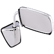 Passenger Side Mirror, Non-Towing, Manual Adjust, Manual Folding, Non-Heated, Chrome, No Signal Light, No Memory, No Puddle Light, No Auto-Dimming, No Blind Spot Feature