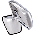 Passenger Side Mirror, Non-Towing, Manual Adjust, Manual Folding, Non-Heated, Chrome, No Signal Light, No Memory, No Puddle Light, No Auto-Dimming, No Blind Spot Feature