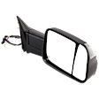 2011-2012 Ram 3500 - Passenger Side Towing Mirror, Power Adjust, Heated, Manual Folding, Textured Black, In-housing Signal Light, No Memory, With Puddle Light, No Auto-Dim, No Blind Spot Feature