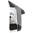 Passenger Side Towing Mirror, Power Adjust, Heated, Manual Folding, Chrome, In-housing Signal Light, With Memory, With Puddle Light, No Auto-Dim, No Blind Spot Feature