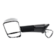 Driver Side Towing Mirror, Power Adjust, Heated, Manual Folding, Chrome, In-housing Signal Light, With Memory, With Puddle Light, No Auto-Dim, With Blind Spot Glass