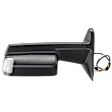2014 Ram 2500 - Driver Side Towing Mirror, Power Adjust, Heated, Manual Folding, Textured Black, In-housing Signal Light, Without Memory Recall, With Puddle Light, No Auto-Dimming, With Blind Spot Glass