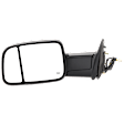 2014 Ram 2500 - Driver Side Towing Mirror, Power Adjust, Heated, Manual Folding, Textured Black, In-housing Signal Light, Without Memory Recall, With Puddle Light, No Auto-Dimming, With Blind Spot Glass