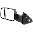2014 Ram 2500 - Driver Side Towing Mirror, Power Adjust, Heated, Manual Folding, Textured Black, In-housing Signal Light, Without Memory Recall, With Puddle Light, No Auto-Dimming, With Blind Spot Glass