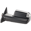 2014 Ram 2500 - Driver Side Towing Mirror, Power Adjust, Heated, Manual Folding, Textured Black, In-housing Signal Light, Without Memory Recall, With Puddle Light, No Auto-Dimming, With Blind Spot Glass