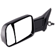 Driver Side Towing Mirror, Manual Adjust, Non-Heated, Manual Folding, Textured Black, No Signal Light, No Memory, No Puddle Light, No Auto-Dim, With Blind Spot Glass