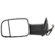 Driver Side Towing Mirror, Power Adjust, Heated, Manual Folding, Chrome, In-housing Signal Light, With Memory, With Puddle Light, No Auto-Dim, With Blind Spot Glass