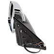 Driver Side Towing Mirror, Power Adjust, Heated, Manual Folding, Chrome, In-housing Signal Light, With Memory, With Puddle Light, No Auto-Dim, With Blind Spot Glass