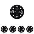 Wheel Cover - Black Lacquer, Plastic, 17 in., 8 spoke, Set of 4, Direct Fit