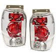 Driver and Passenger Side Halogen Tail Light, Without bulb(s), Clear Lens, Chrome Interior