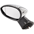 Hatchback Driver Side Mirror, Power Adjust, Heated, Manual Folding, Chrome, No Signal Light, No Memory, No Puddle Light, No Auto-Dim, With Blind Spot Glass