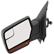 Driver Side Mirror, Non-Towing, Power Adjust, Manual Folding, Heated, Textured Black, In-housing Signal Light, With memory, With Puddle Light, No Auto-Dimming, No Blind Spot Feature