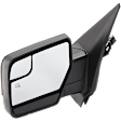 Driver Side Non-Towing Mirror, Power Adjust, Manual Folding, Heated, Textured Black, No Signal Light, No Memory, With Puddle Light, No Auto-Dimming, With Blind Spot Glass