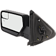 Driver Side Non-Towing Mirror, Power Adjust, Manual Folding, Heated, Textured Black, No Signal Light, No Memory, With Puddle Light, No Auto-Dimming, With Blind Spot Glass