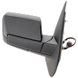 Passenger Side Mirror, Non-Towing, Power Adjust, Manual Folding, Heated, Textured Black, In-housing Signal Light, With memory, With Puddle Light, No Auto-Dimming, No Blind Spot Feature