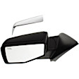 Driver Side Mirror, Power Adjust, Heated, Manual Folding, With 1 Chrome and 1 Textured Black Cap, No Signal Light, No Memory, With Puddle Light, No Auto-Dim, No Blind Spot Feature