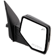 Passenger Side Mirror, Power Adjust, Heated, Manual Folding, With 1 Chrome and 1 Textured Black Cap, No Signal Light, No Memory, With Puddle Light, No Auto-Dim, No Blind Spot Feature