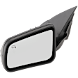 Driver Side Mirror, Power Adjust, Heated, Non-Folding, With 1 Paintable and 1 Textured Black Cap, No Signal Light, No Memory, No Puddle Light, No Auto-Dim, No Blind Spot Feature