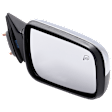 Passenger Side Mirror, Power Adjust, Manual Folding, Heated, Chrome, No Signal Light, With memory, With Puddle Light, No Auto-Dimming, No Blind Spot Feature