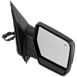 Passenger Side Mirror, Non-Towing, Power Adjust, Manual Folding, Heated, Textured Black, No Signal Light, No Memory, With Puddle Light, No Auto-Dimming, No Blind Spot Feature