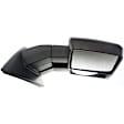 Passenger Side Towing Mirror, Power Adjust, Heated, Manual Folding, Textured Black, In-housing Signal Light, No Memory, With Puddle Light, No Auto-Dim, No Blind Spot Feature