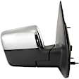 Passenger Side Mirror, Power Adjust, Heated, Manual Folding, Chrome, In-housing Signal Light, With Memory, No Puddle Light, No Auto-Dim, No Blind Spot Feature