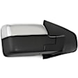 Passenger Side Mirror, Power Adjust, Heated, Manual Folding, Chrome, In-housing Signal Light, With Memory, No Puddle Light, No Auto-Dim, No Blind Spot Feature