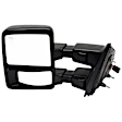 Driver Side Towing Mirror, Power Adjust, Power Folding, Heated, Textured Black, In-housing Signal Light, With memory, No Puddle Light, No Auto-Dimming, No Blind Spot Feature
